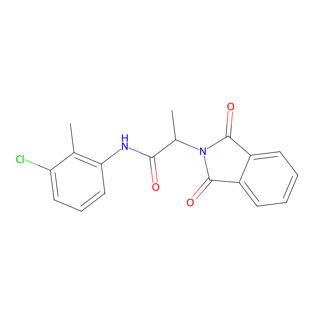 N-(3-chloro-2-methylphenyl)-2-(1,3-dioxo-1,3-dihydro-2H-isoindol-2-yl)propanamide molecular structure, CAS 397863-63-7