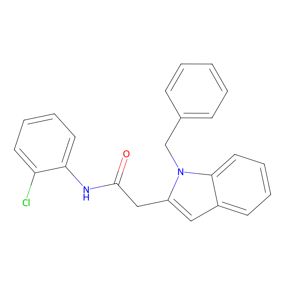 2-(1-benzyl-1H-indol-2-yl)-N-(2-chlorophenyl)acetamide molecular structure, CAS 397863-66-0