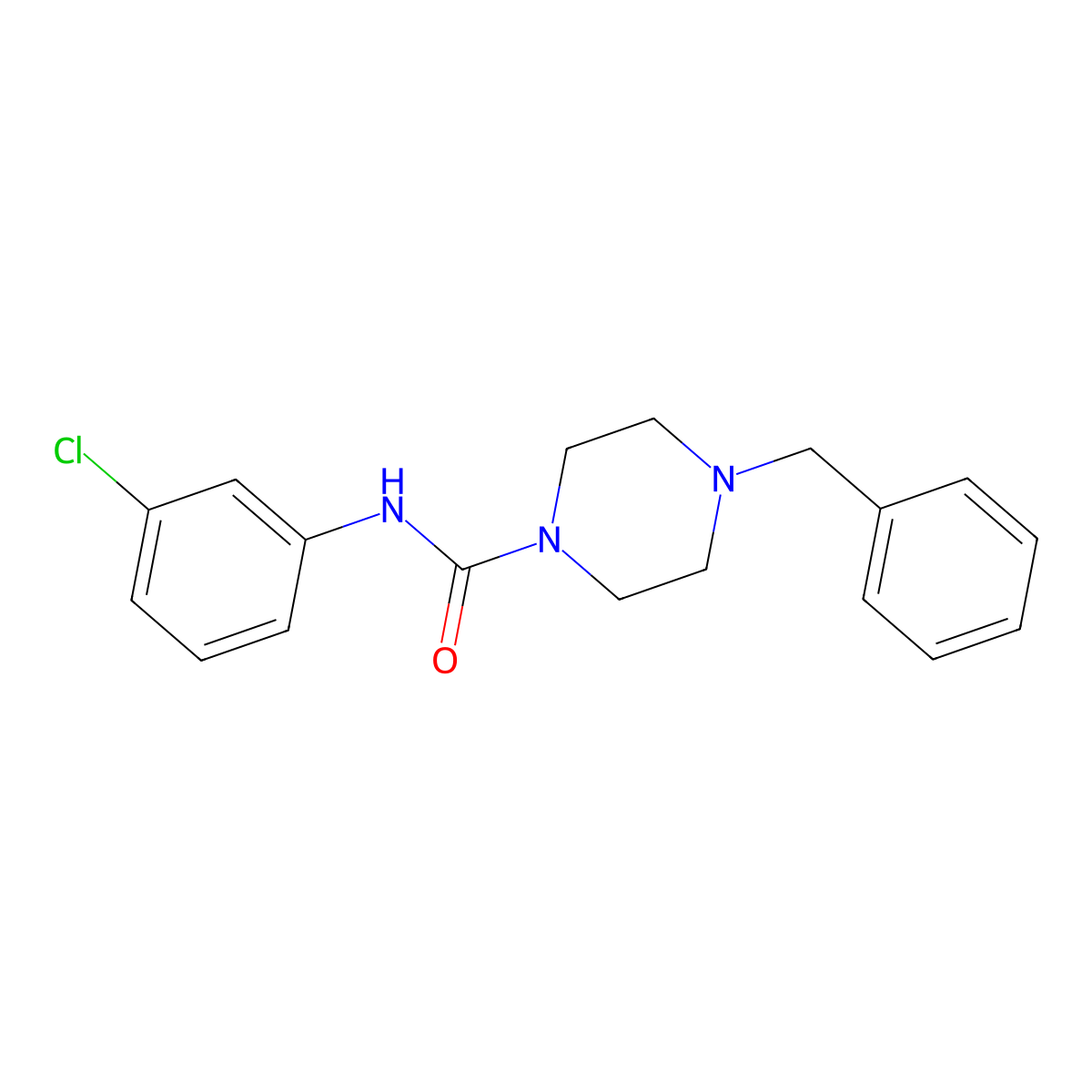 4-Benzyl-N-(3-chlorophenyl)-1-piperazinecarboxamide molecular structure, CAS 397863-68-2