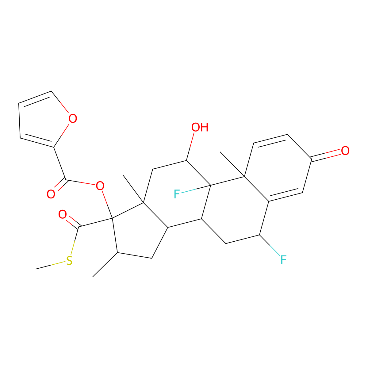 Des-Fluoromethyl S-Methyl Fluticasone Furoate molecular structure, CAS 397864-58-3