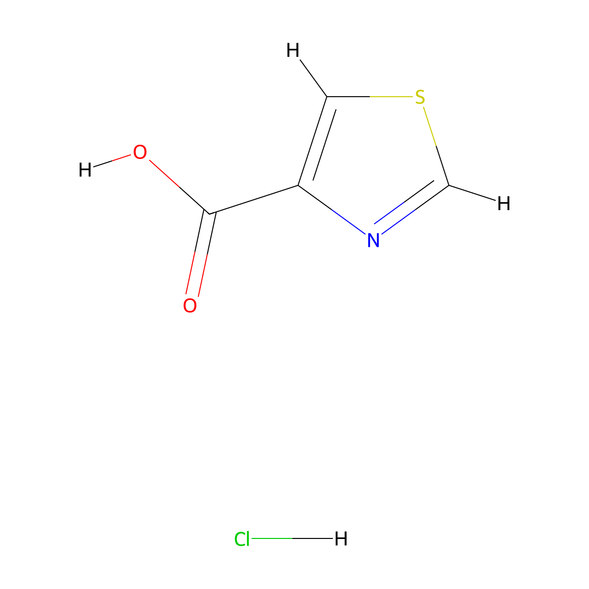 1,3-Thiazole-4-carboxylic acid hydrochloride molecular structure, CAS 397867-89-9