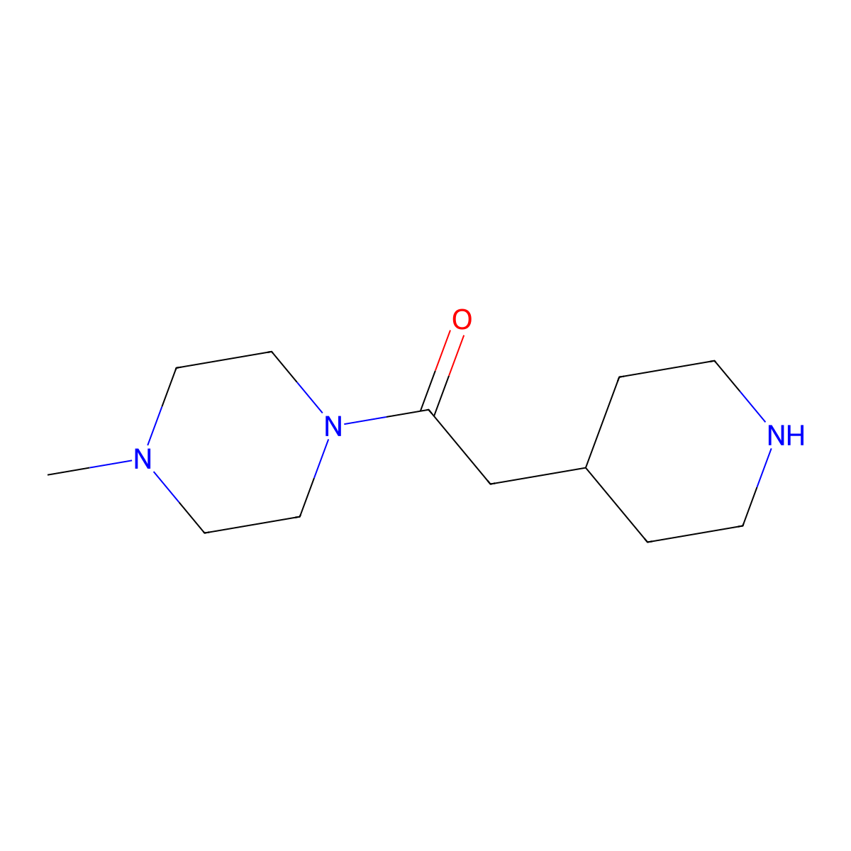 1-(4-Methylpiperazin-1-yl)-2-(piperidin-4-yl)ethan-1-one molecular structure, CAS 397869-95-3