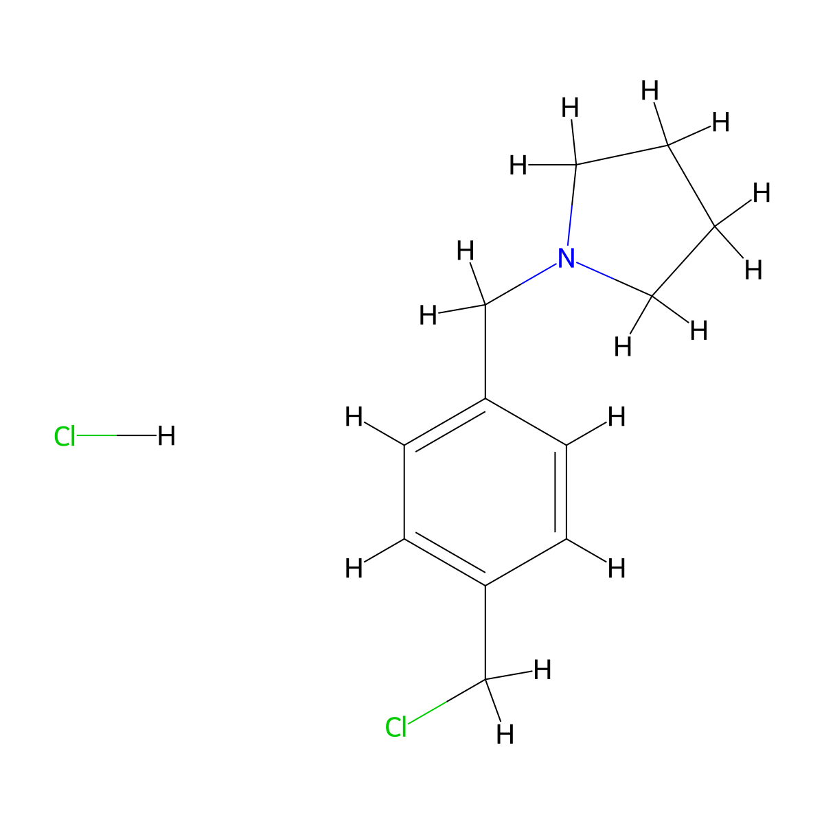 1-[4-(Chloromethyl)benzyl]pyrrolidine hydrochloride molecular structure, CAS 397872-18-3