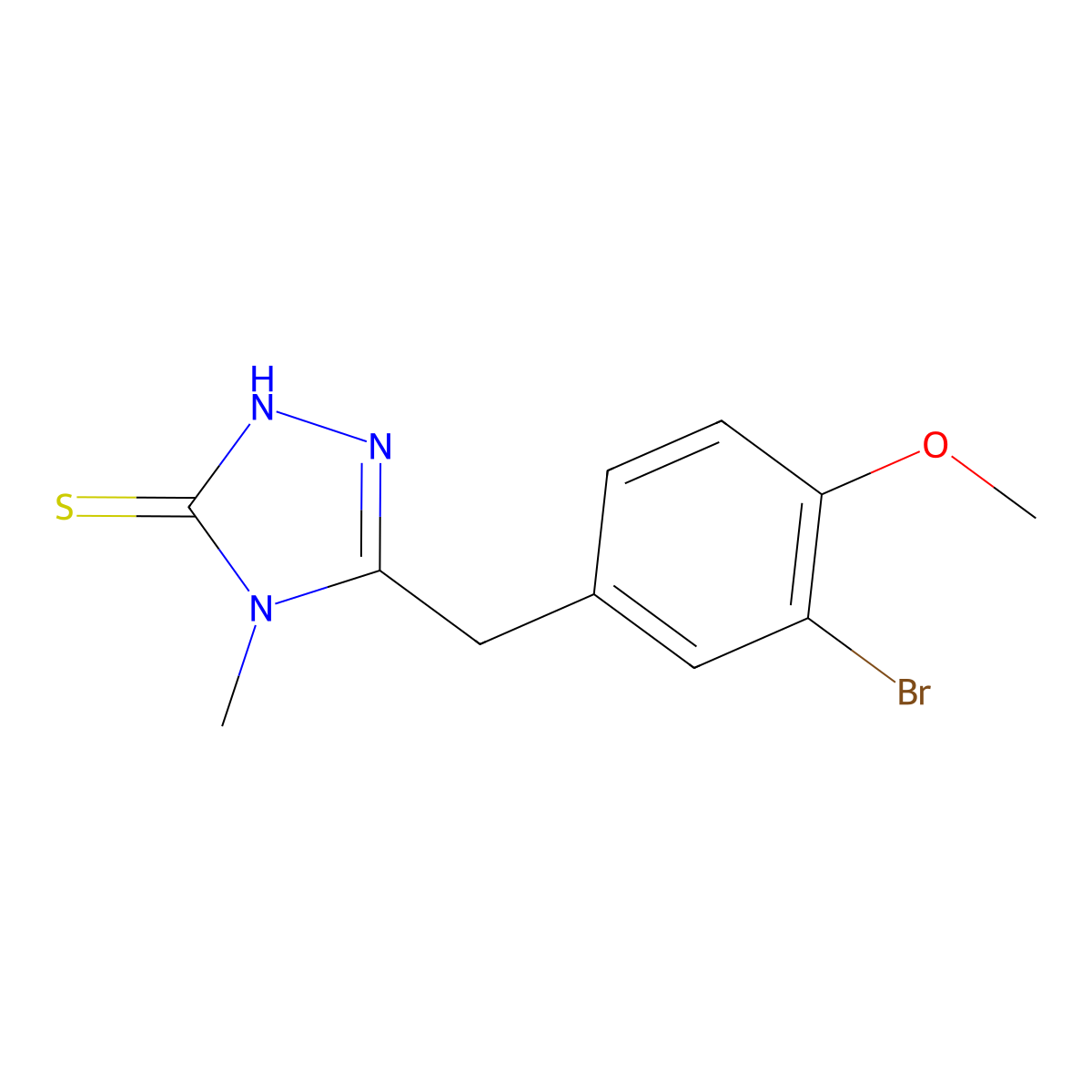 5-(3-Bromo-4-methoxybenzyl)-4-methyl-2,4-dihydro-3H-1,2,4-triazole-3-thione molecular structure, CAS 397878-17-0