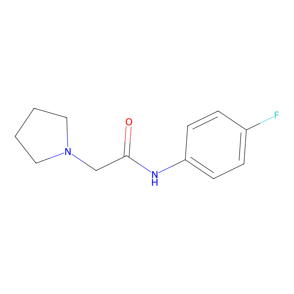 N-(4-fluorophenyl)-2-(pyrrolidin-1-yl)acetamide molecular structure, CAS 397880-93-2