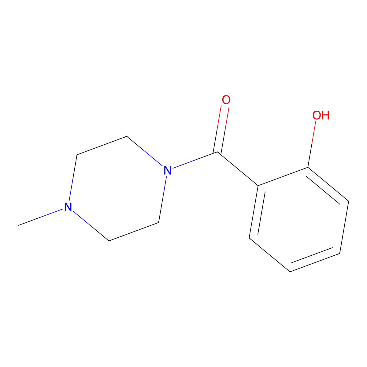(2-Hydroxyphenyl)(4-methylpiperazin-1-yl)methanone molecular structure, CAS 397881-18-4