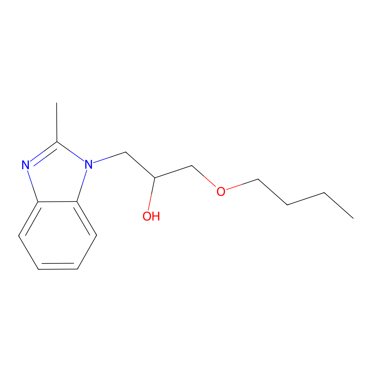 1-butoxy-3-(2-methyl-1H-benzimidazol-1-yl)-2-propanol molecular structure, CAS 397881-57-1