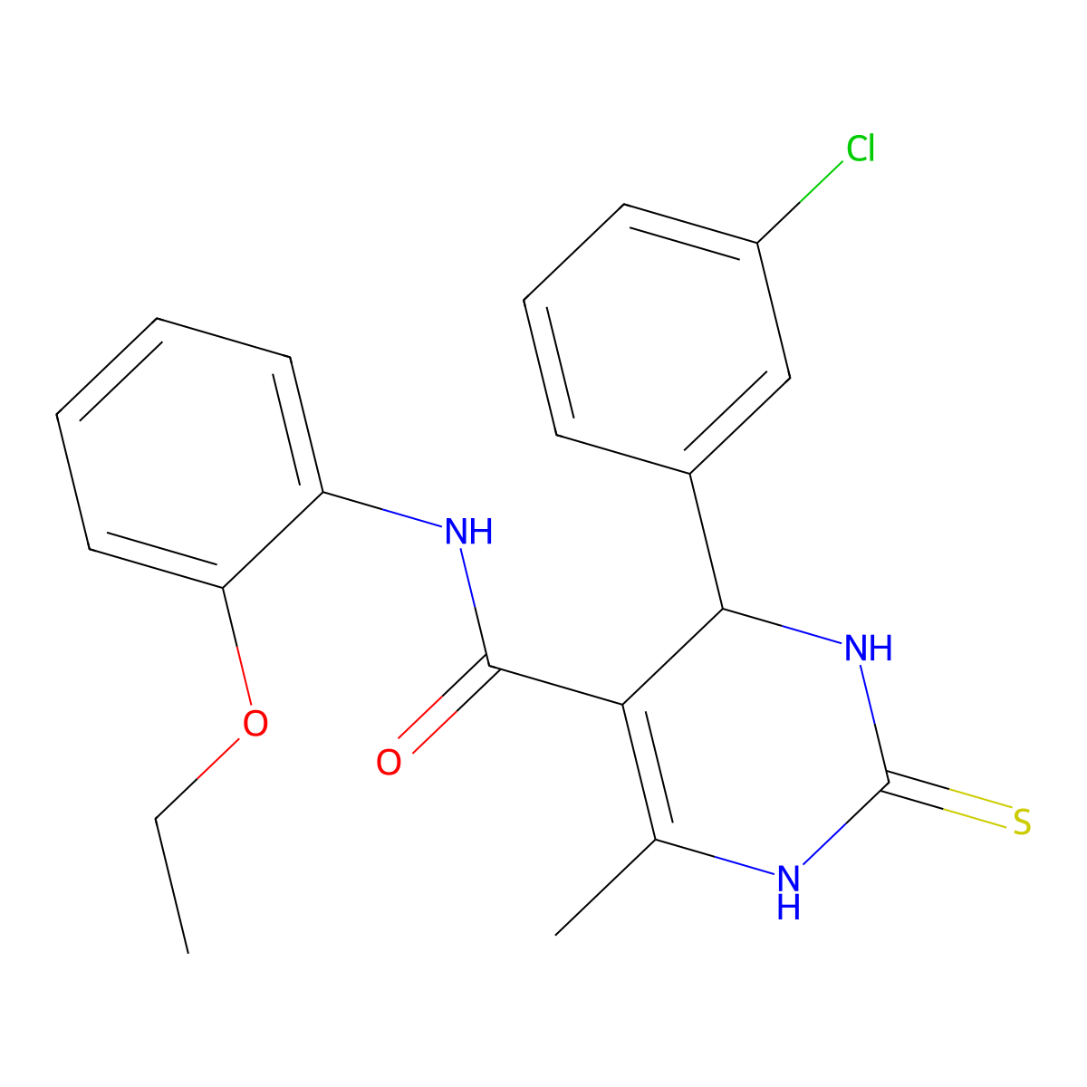 4-(3-chlorophenyl)-N-(2-ethoxyphenyl)-6-methyl-2-thioxo-1,2,3,4-tetrahydropyrimidine-5-carboxamide molecular structure, CAS 397882-39-2