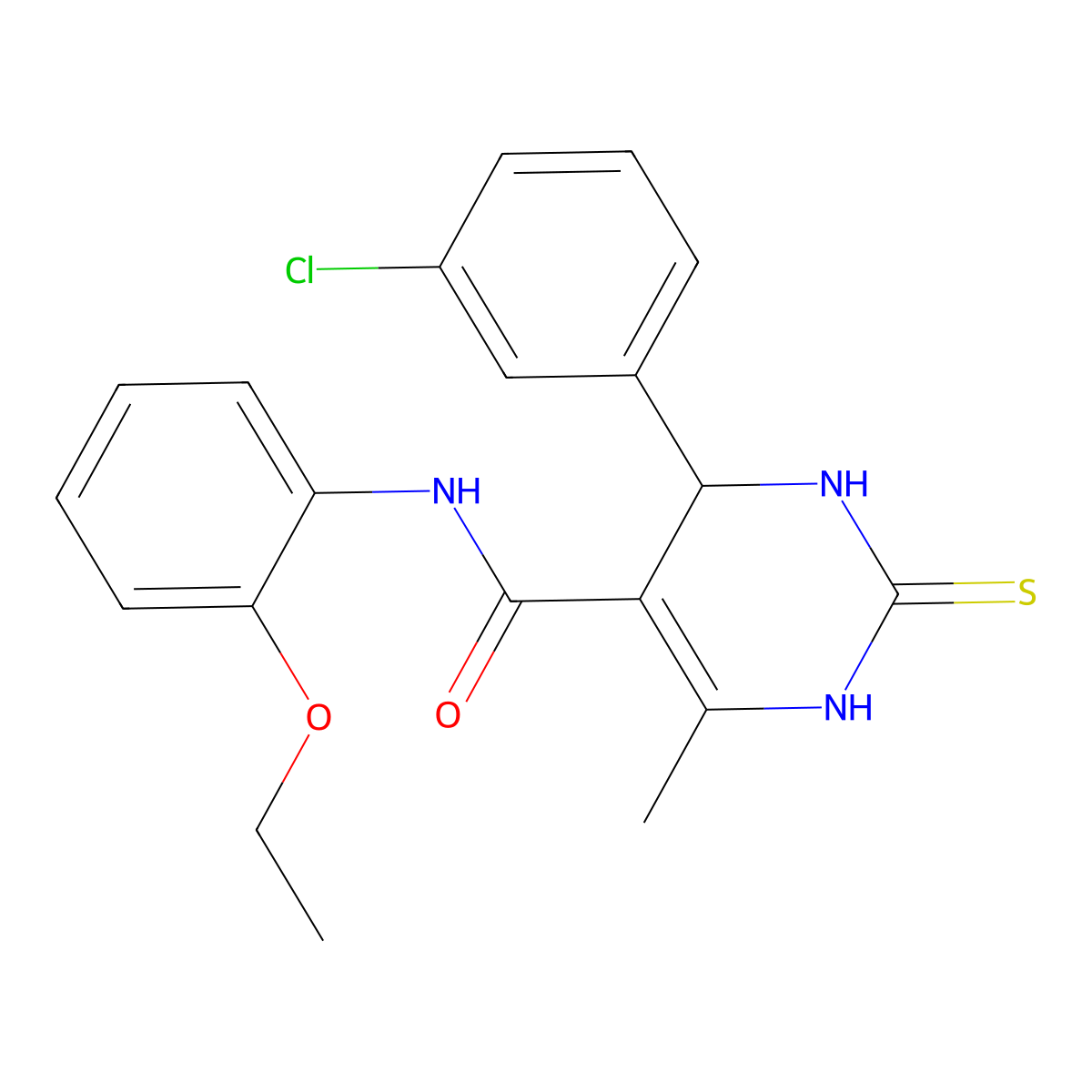 4-(3-chlorophenyl)-N-(2-ethoxyphenyl)-6-methyl-2-thioxo-1,2,3,4-tetrahydropyrimidine-5-carboxamide molecular structure, CAS 397882-39-2