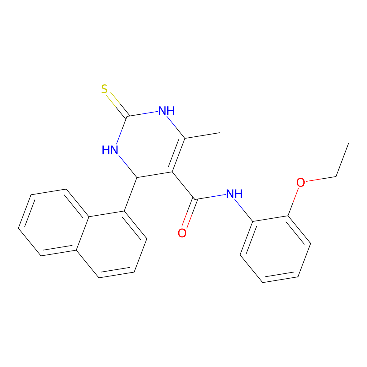 N-(2-ethoxyphenyl)-6-methyl-4-naphthalen-1-yl-2-sulfanylidene-3,4-dihydro-1H-pyrimidine-5-carboxamide molecular structure, CAS 397882-40-5
