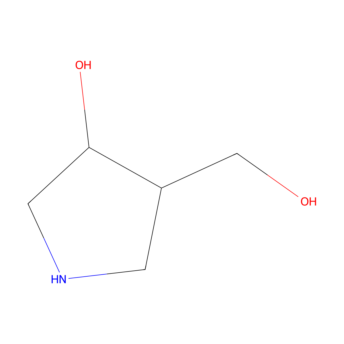 (3s,4s)-4-(Hydroxymethyl)pyrrolidin-3-ol molecular structure, CAS 397883-77-1