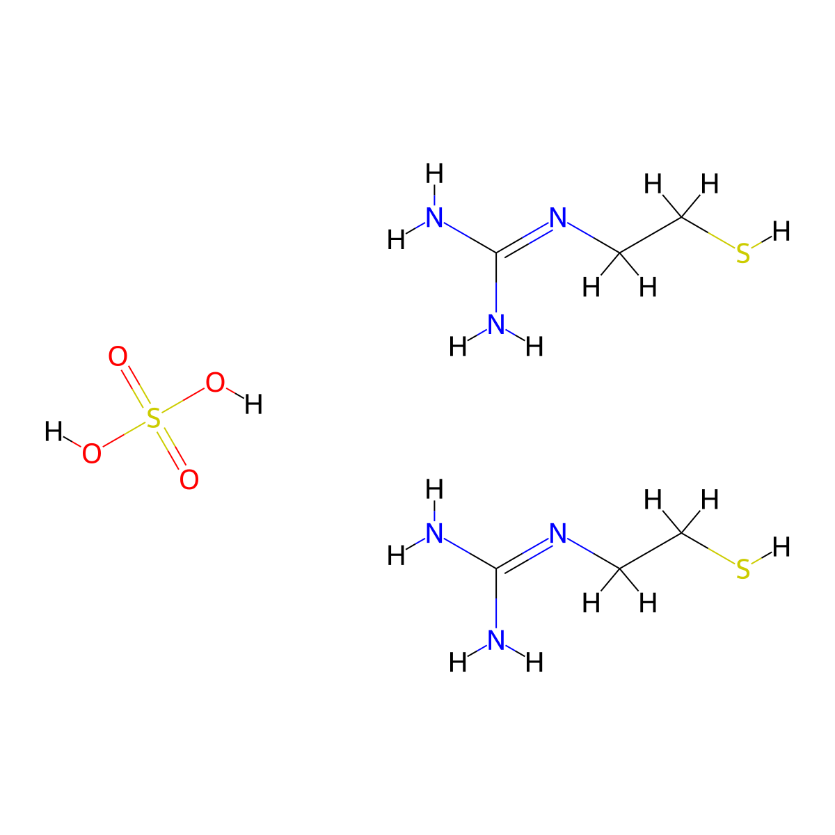 Mercaptoethylguanidine hemisulfate salt molecular structure, CAS 3979-00-8
