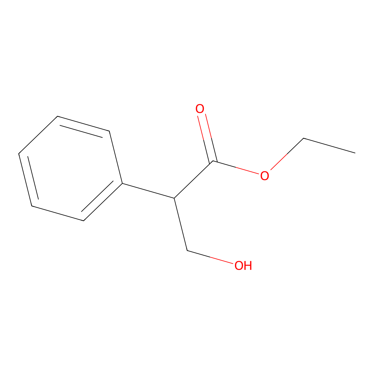 Ethyl 3-hydroxy-2-phenylpropanoate molecular structure, CAS 3979-14-4