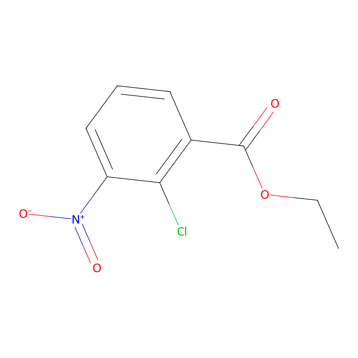 Ethyl 2-chloro-3-nitrobenzoate molecular structure, CAS 3979-45-1