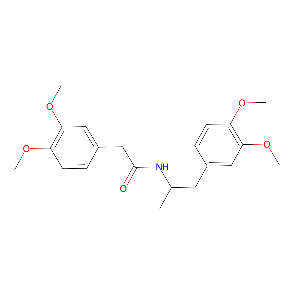 2-(3,4-Dimethoxyphenyl)-N-(2-(3,4-dimethoxyphenyl)-1-methylethyl)acetamide molecular structure, CAS 3979-57-5