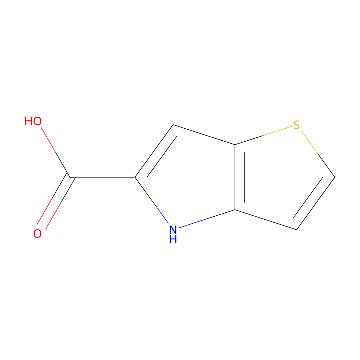 4H-thieno(3,2-b)pyrrole-5-carboxylic acid molecular structure, CAS 39793-31-2