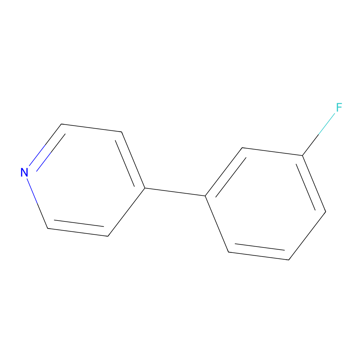 Pyridine, 4-(3-fluorophenyl)- molecular structure, CAS 39795-59-0
