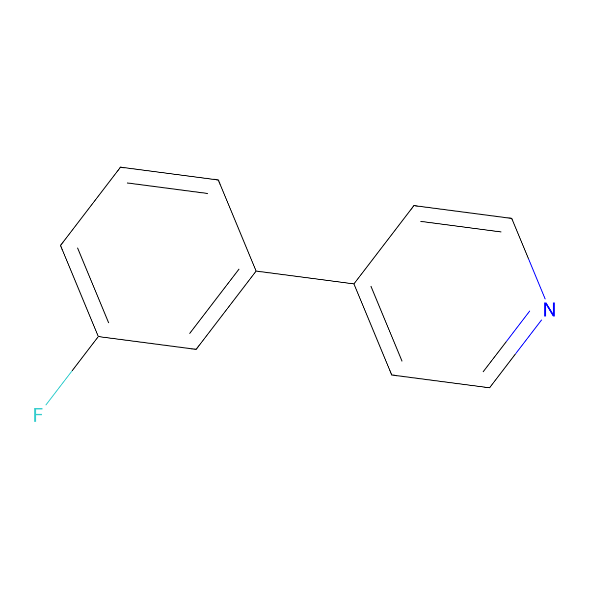 Pyridine, 4-(3-fluorophenyl)- molecular structure, CAS 39795-59-0