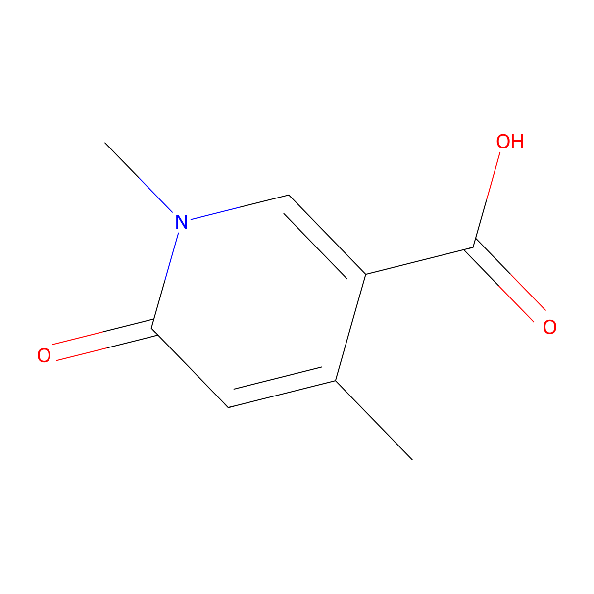 1,4-Dimethyl-6-oxo-1,6-dihydropyridine-3-carboxylic acid molecular structure, CAS 39795-92-1