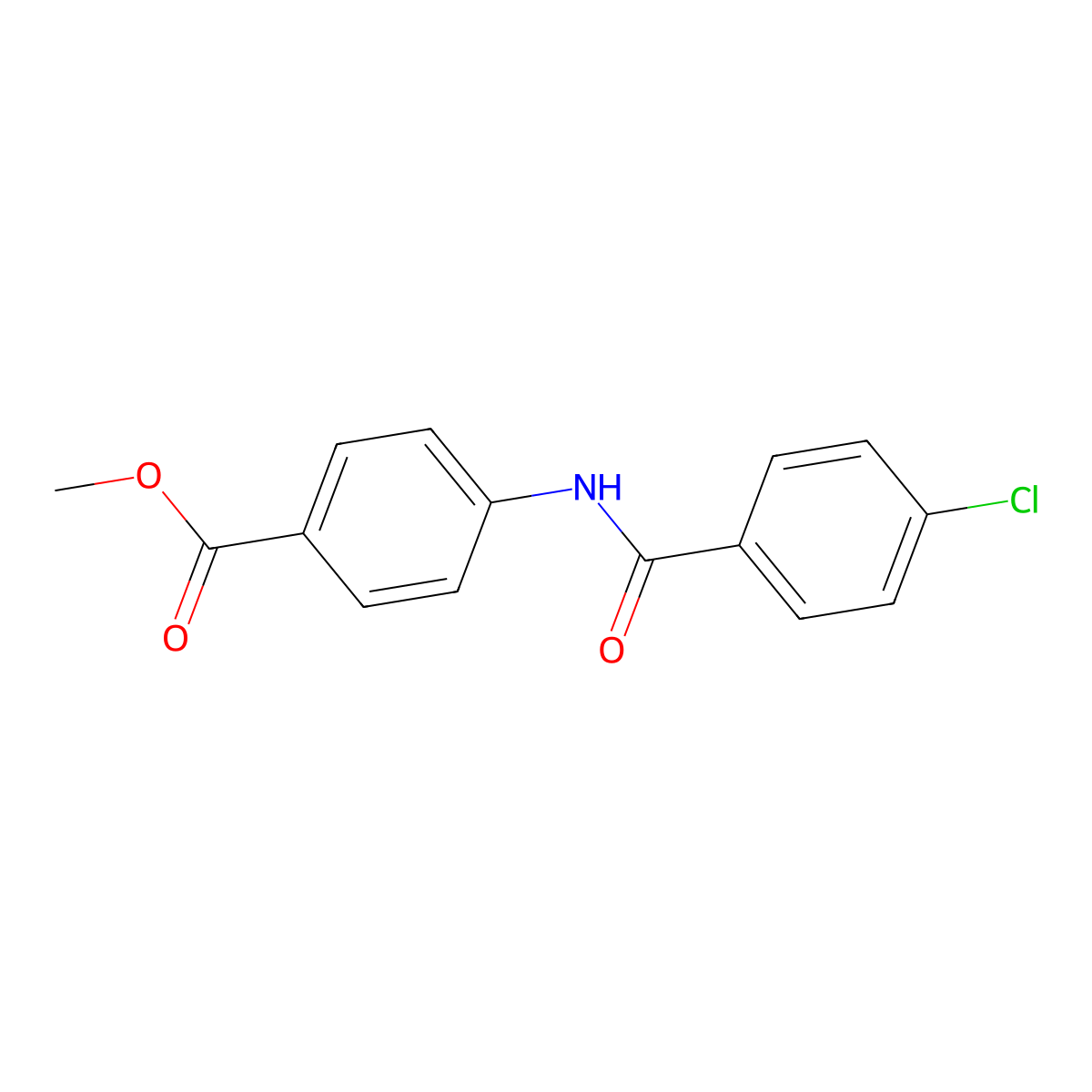 Methyl 4-[(4-chlorobenzoyl)amino]benzoate molecular structure, CAS 39799-72-9
