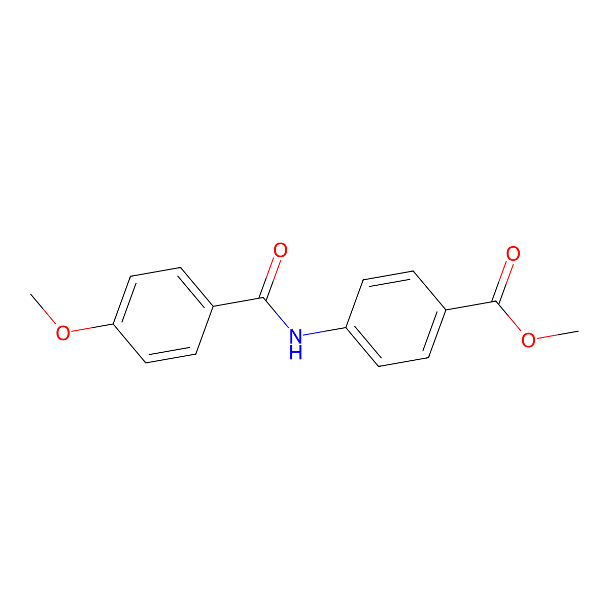 Methyl 4-[(4-methoxybenzoyl)amino]benzoate molecular structure, CAS 39799-75-2