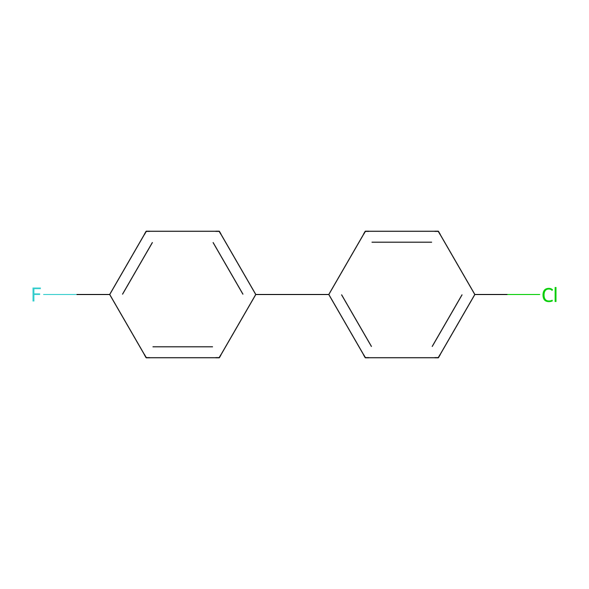 4-Chloro-4'-fluorobiphenyl molecular structure, CAS 398-22-1