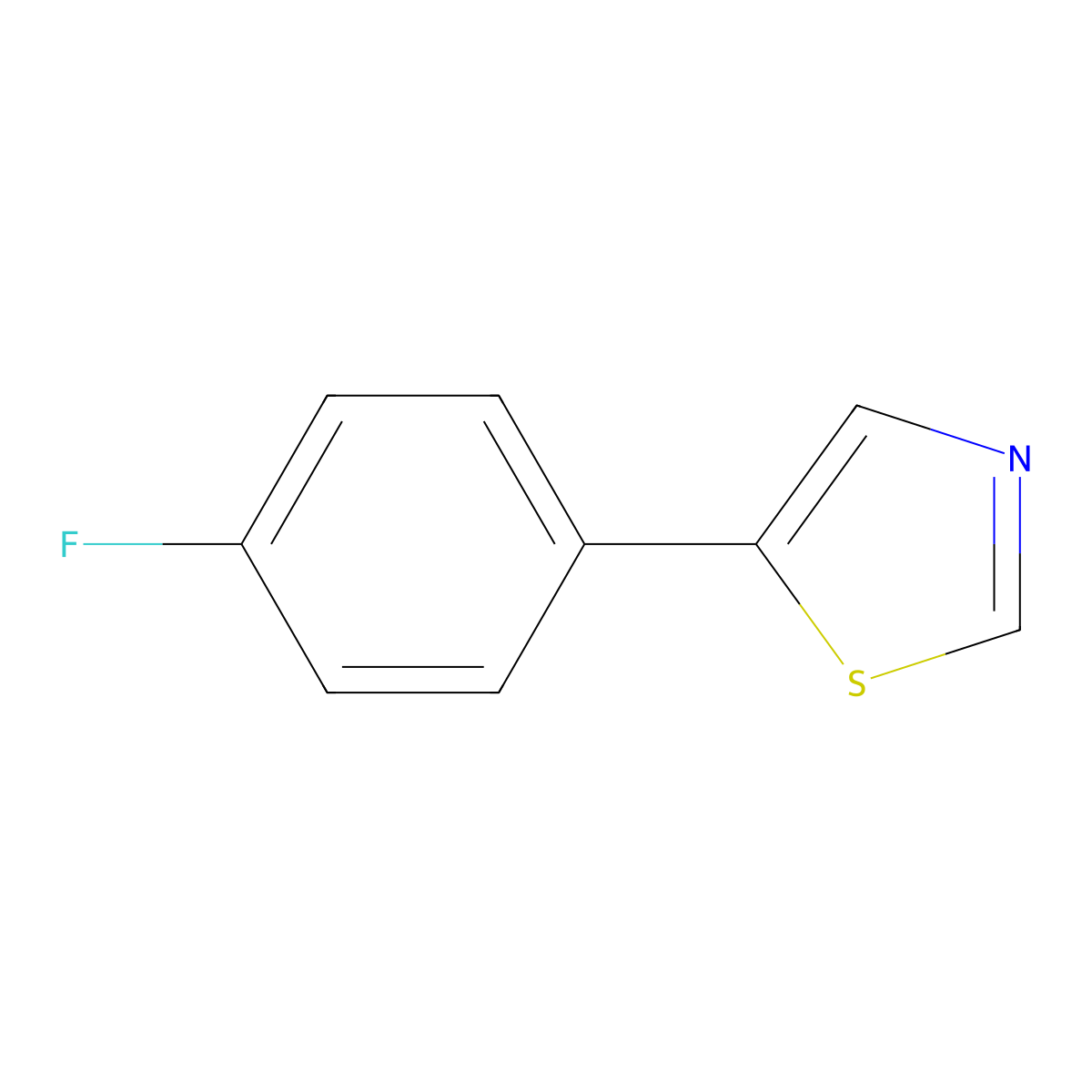 5-(4-Fluorophenyl)thiazole molecular structure, CAS 398-43-6