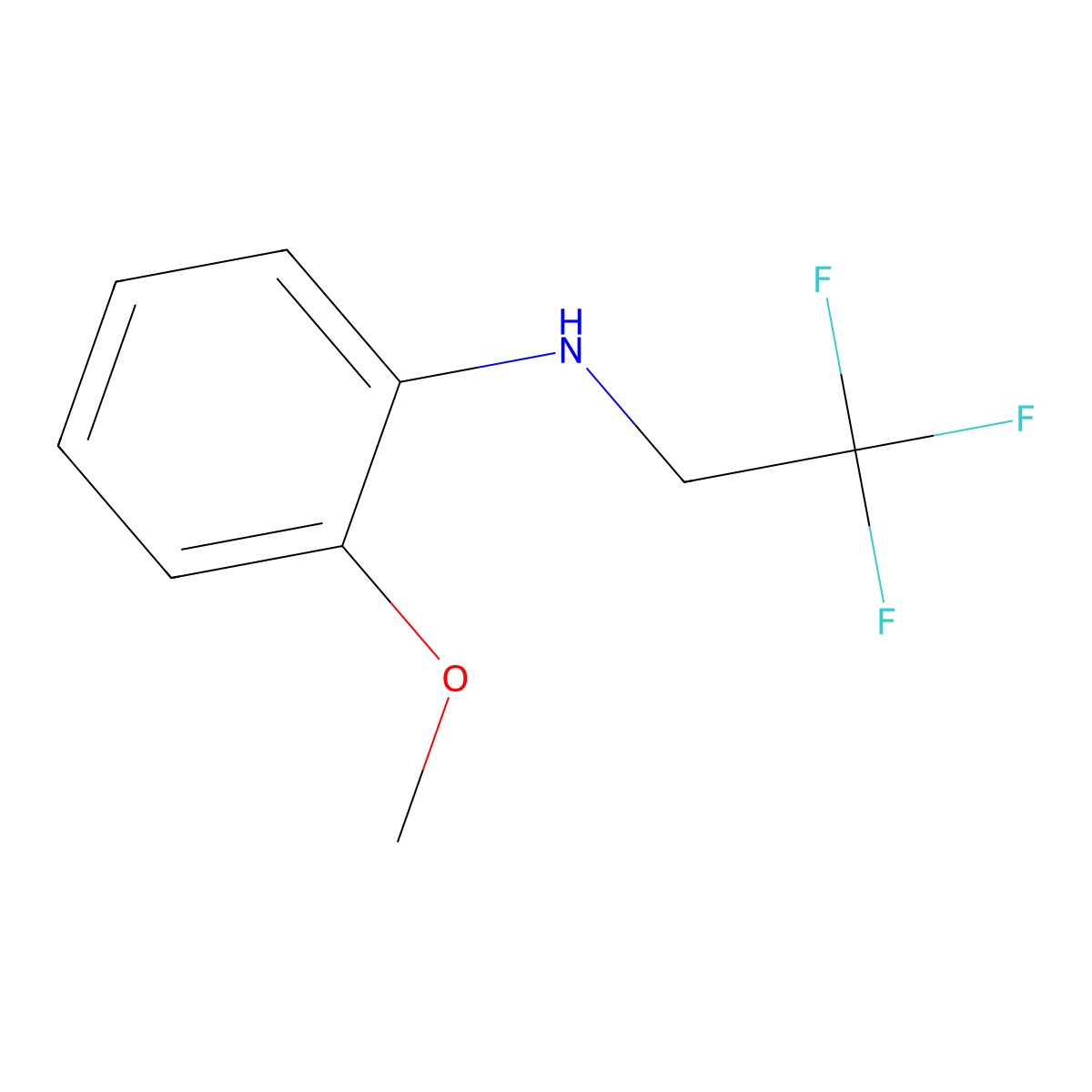 2-methoxy-N-(2,2,2-trifluoroethyl)aniline molecular structure, CAS 398-44-7