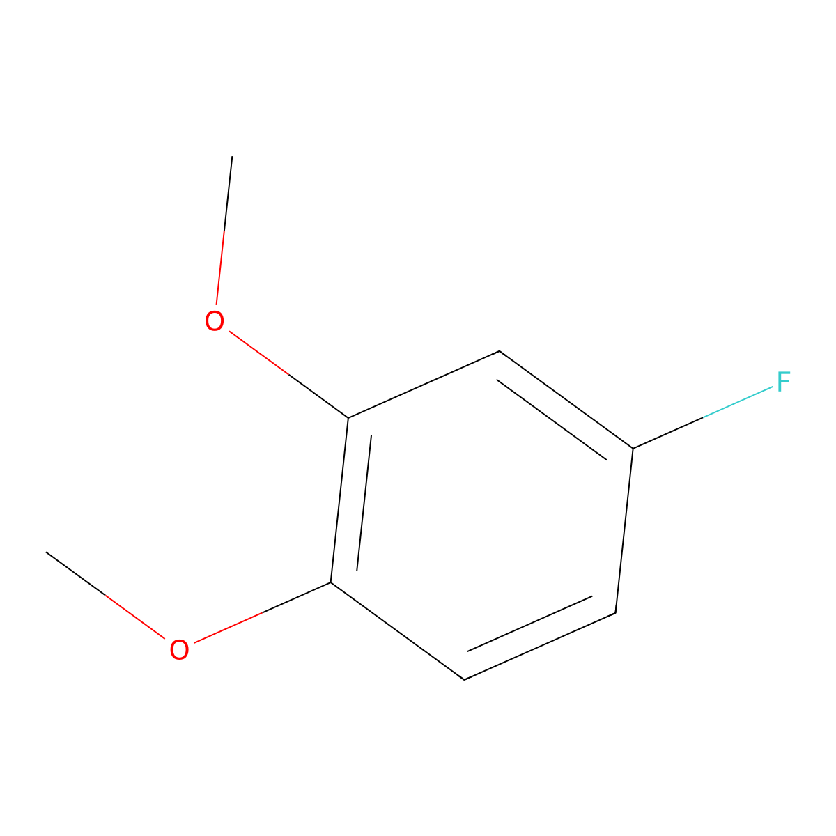 4-Fluoro-1,2-dimethoxybenzene molecular structure, CAS 398-62-9