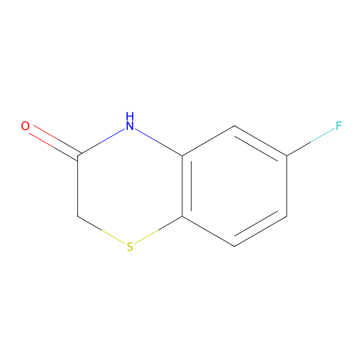 6-Fluoro-2H-1,4-benzothiazin-3(4H)-one molecular structure, CAS 398-64-1