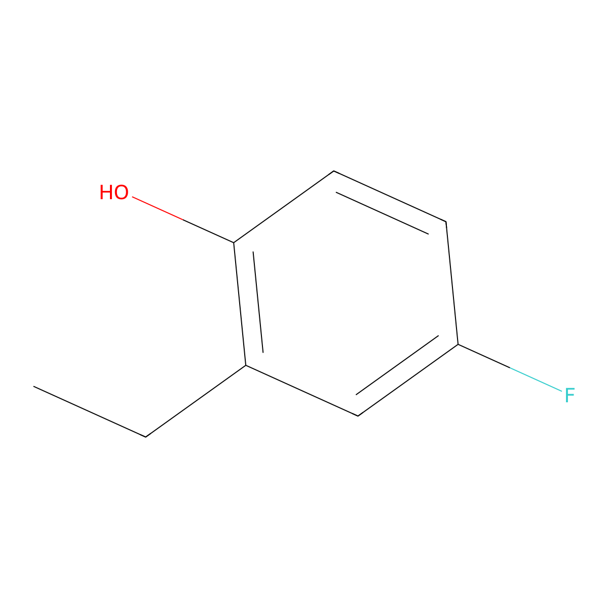 2-Ethyl-4-fluorophenol molecular structure, CAS 398-71-0