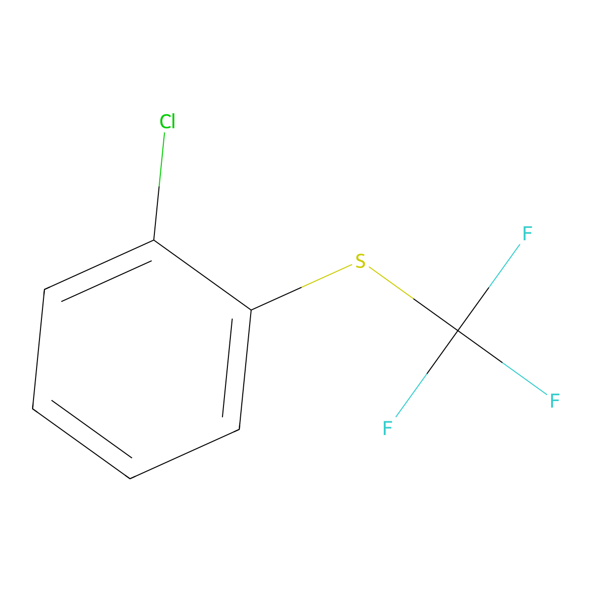 1-Chloro-2-[(trifluoromethyl)sulfanyl]benzene molecular structure, CAS 398-74-3