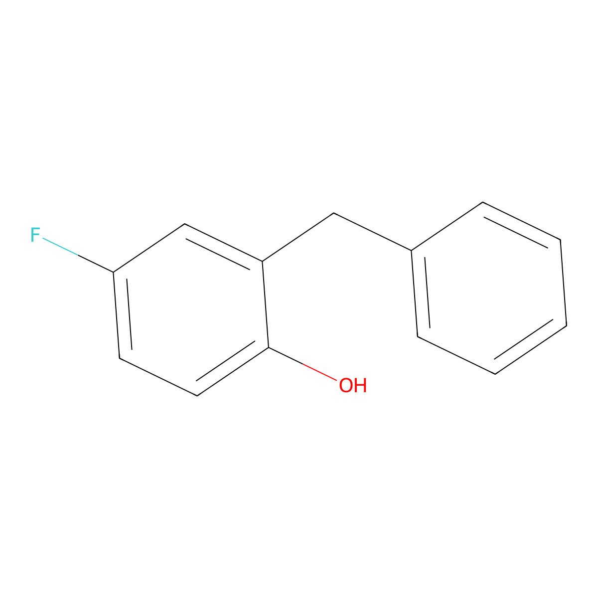 2-Benzyl-4-fluorophenol molecular structure, CAS 398-77-6