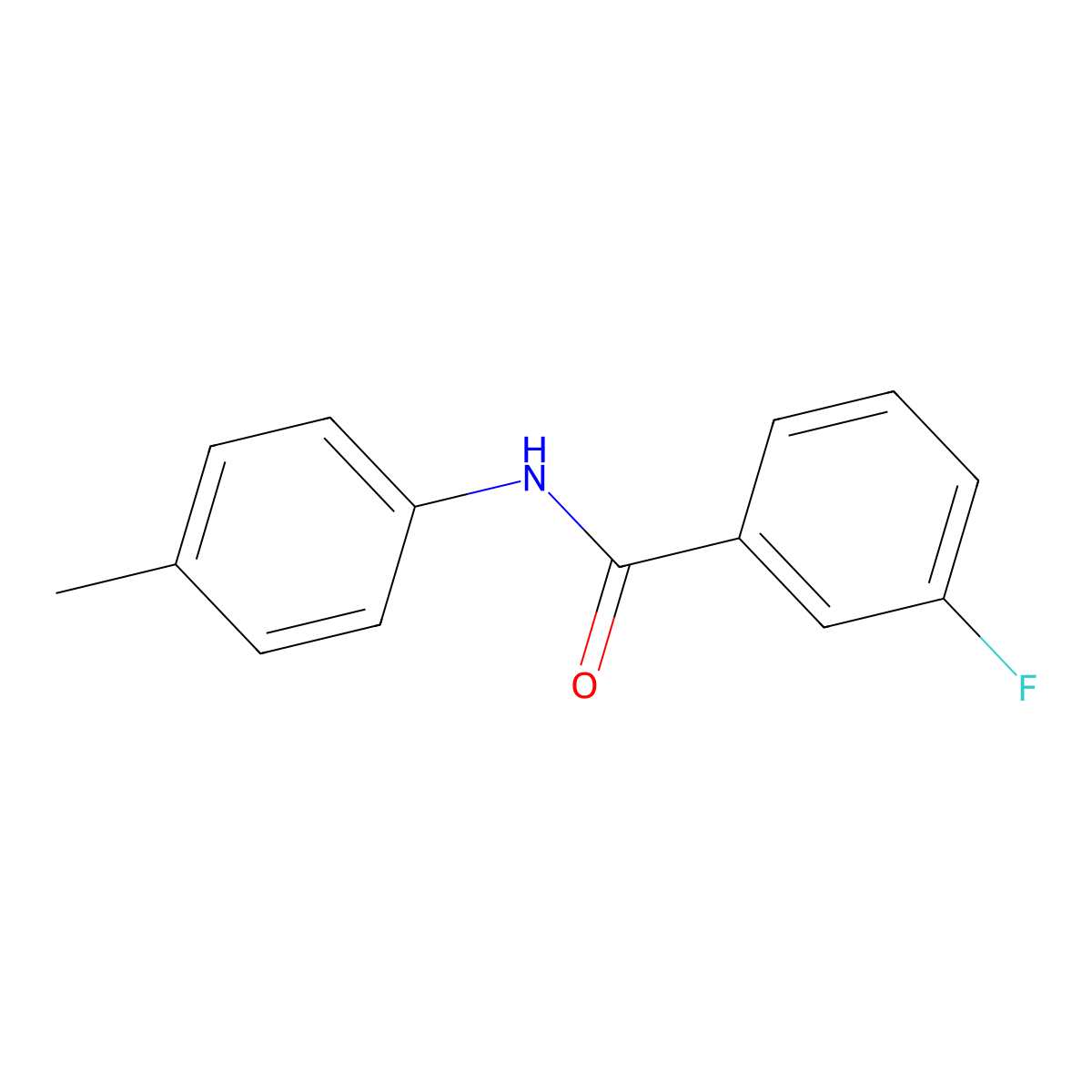 3-fluoro-N-(4-methylphenyl)benzamide molecular structure, CAS 398-80-1