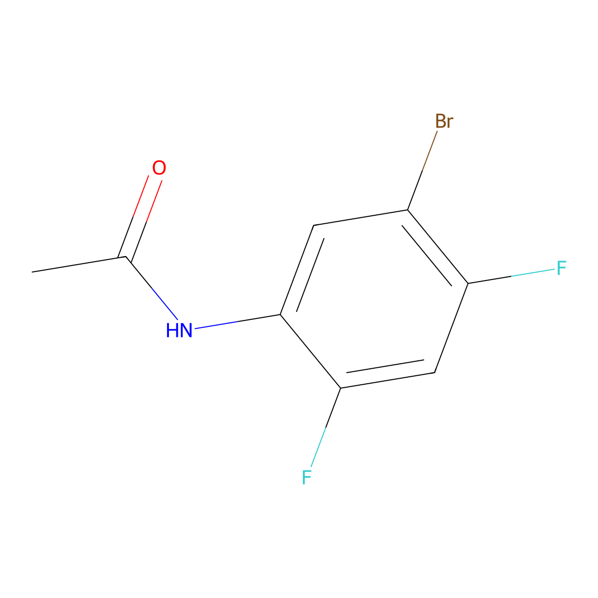 N-(5-bromo-2,4-difluoro-phenyl)acetamide molecular structure, CAS 398-93-6