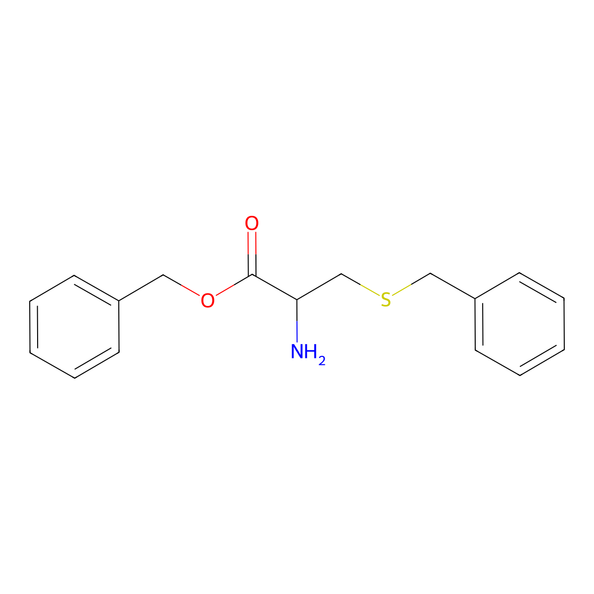 (R)-Benzyl 2-amino-3-(benzylthio)propanoate molecular structure, CAS 39801-36-0