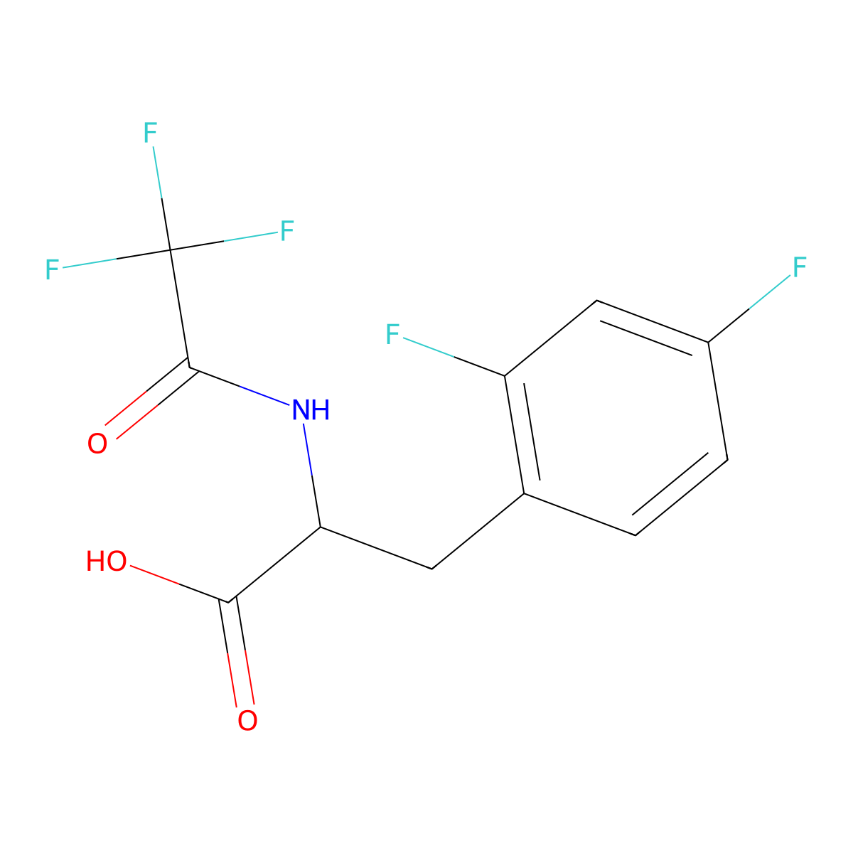 3-(2,4-Difluorophenyl)-2-(2,2,2-trifluoroacetamido)propanoic acid molecular structure, CAS 39801-56-4