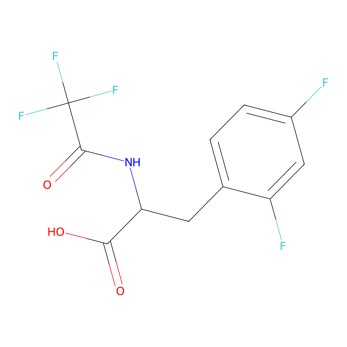 3-(2,4-Difluorophenyl)-2-(2,2,2-trifluoroacetamido)propanoic acid molecular structure, CAS 39801-56-4