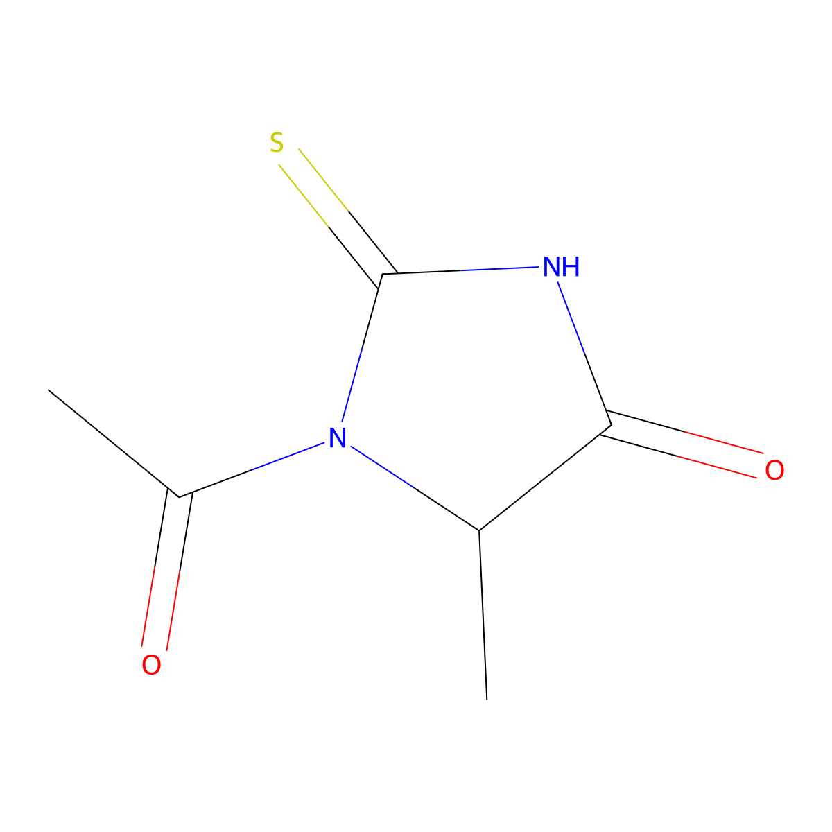 1-Acetyl-5-methyl-2-thioxoimidazolidin-4-one molecular structure, CAS 39806-38-7