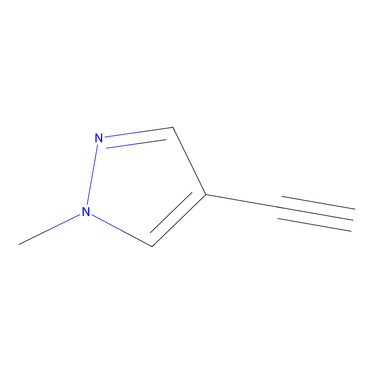 4-Ethynyl-1-methyl-1H-pyrazole molecular structure, CAS 39806-89-8
