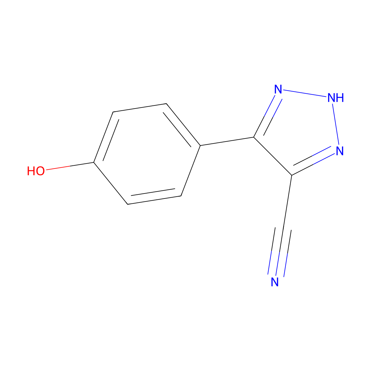 4-(4-Hydroxyphenyl)-1H-1,2,3-triazole-5-carbonitrile molecular structure, CAS 39807-61-9