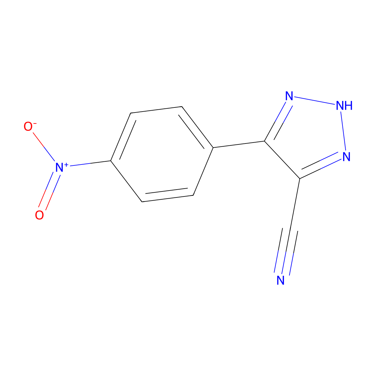 4-(4-Nitrophenyl)-1H-1,2,3-triazole-5-carbonitrile molecular structure, CAS 39807-68-6