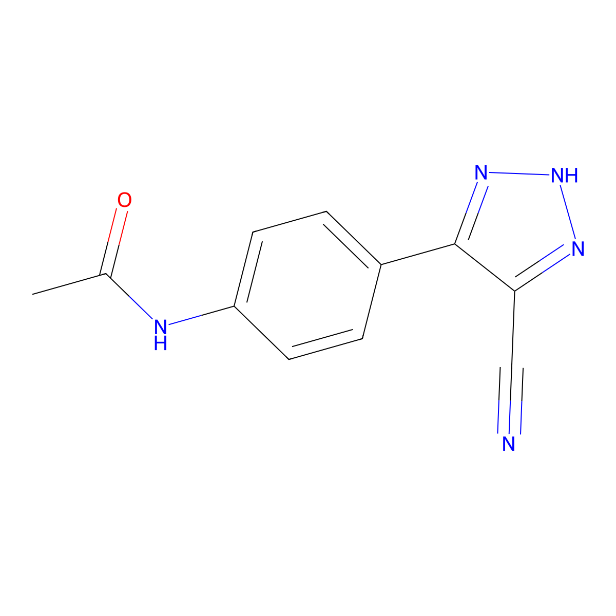 N-[4-(5-cyano-2H-triazol-4-yl)phenyl]acetamide molecular structure, CAS 39807-69-7