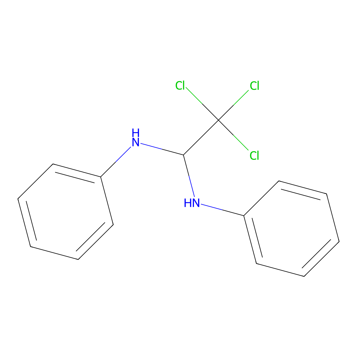 2,2,2-trichloro-N,N'-diphenylethane-1,1-diamine molecular structure, CAS 39809-75-1
