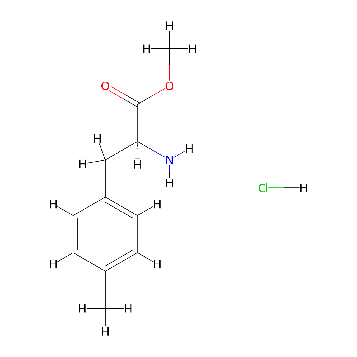 4-Methyl-L-phenylalanine methyl ester HCl molecular structure, CAS 3981-53-1