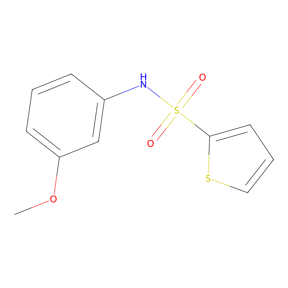 N-(3-methoxyphenyl)thiophene-2-sulfonamide molecular structure, CAS 39810-49-6
