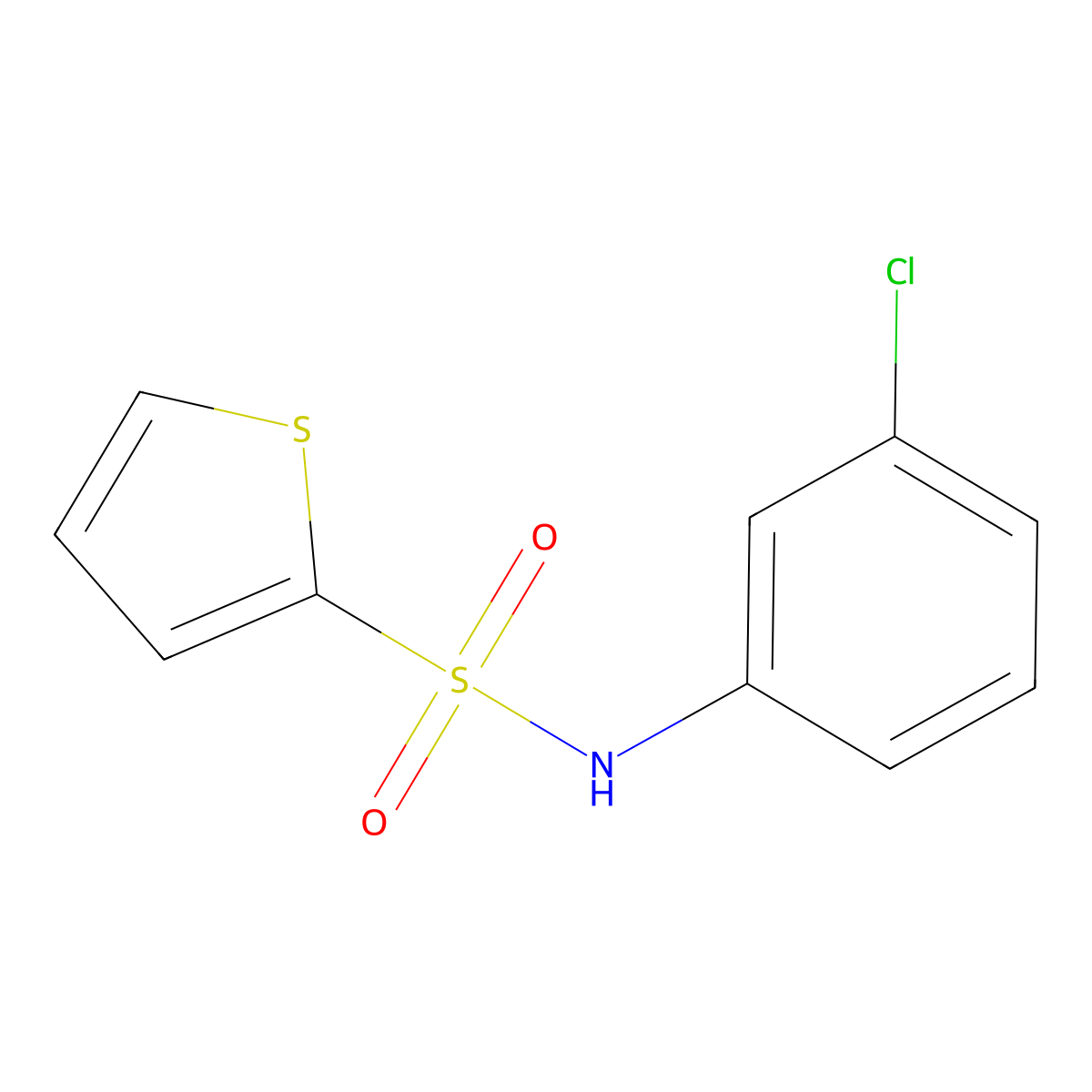 N-(3-chlorophenyl)thiophene-2-sulfonamide molecular structure, CAS 39810-51-0