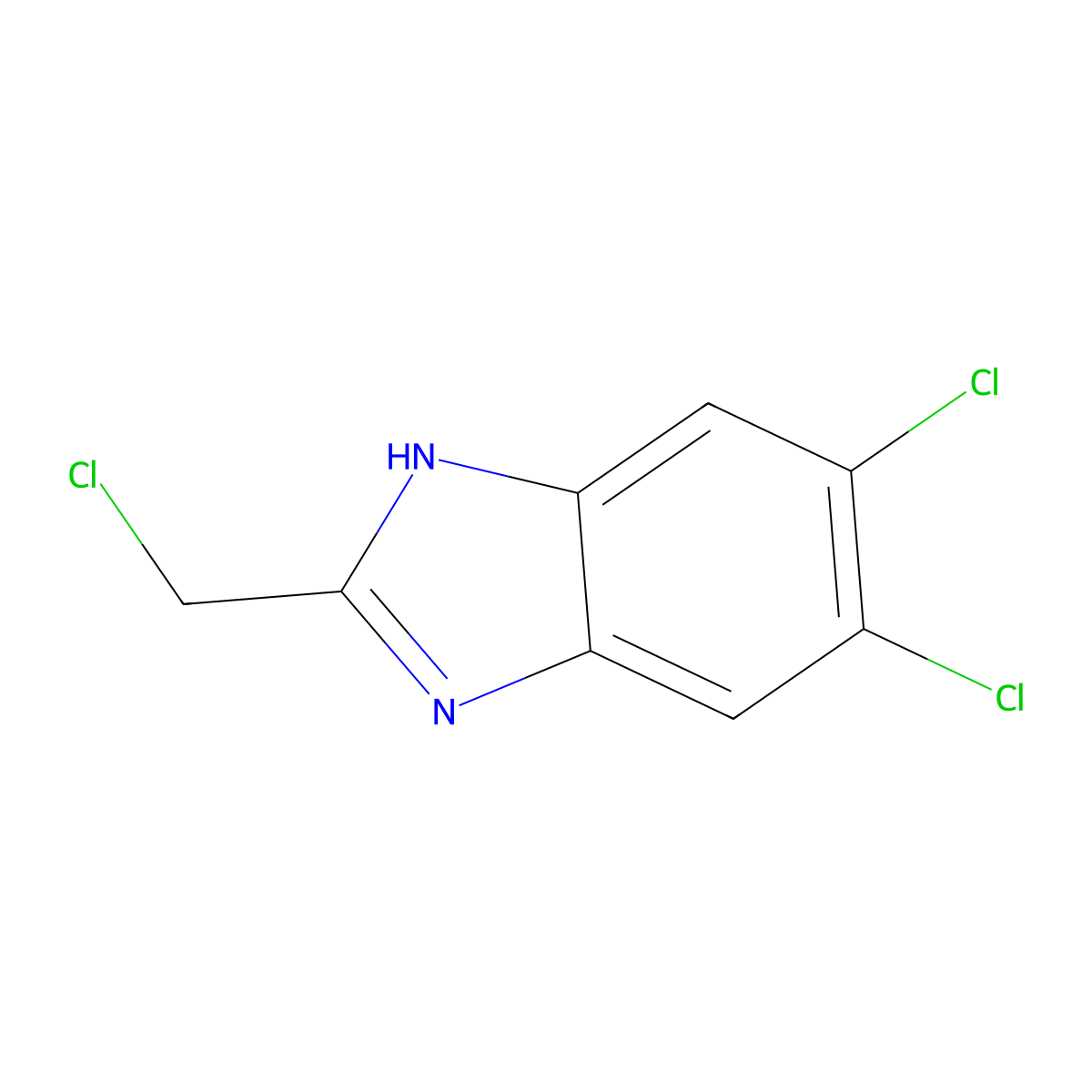 Benzimidazole, 2-chloromethyl-5,6-dichloro- molecular structure, CAS 39811-03-5