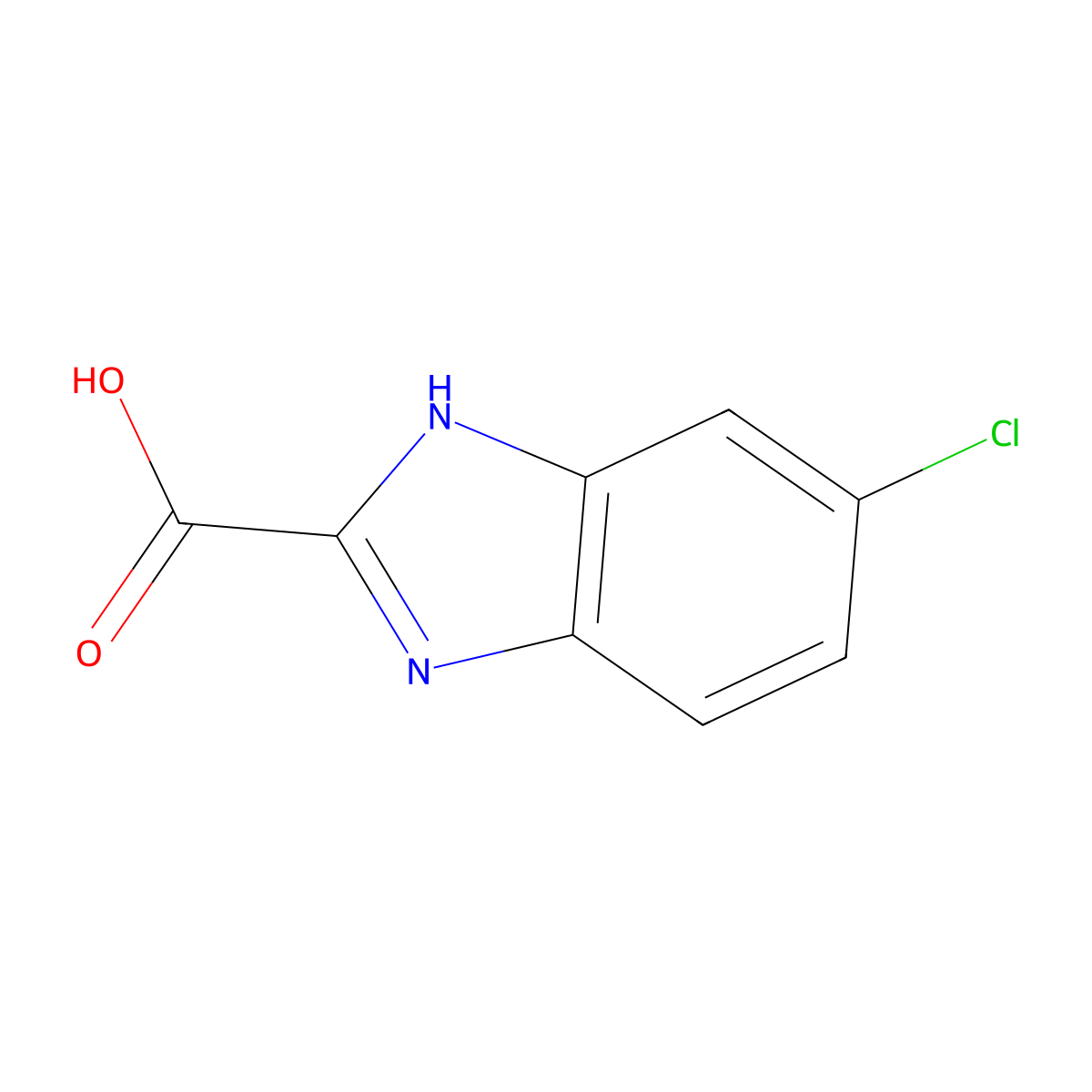 6-Chloro-1H-benzimidazole-2-carboxylic acid molecular structure, CAS 39811-14-8