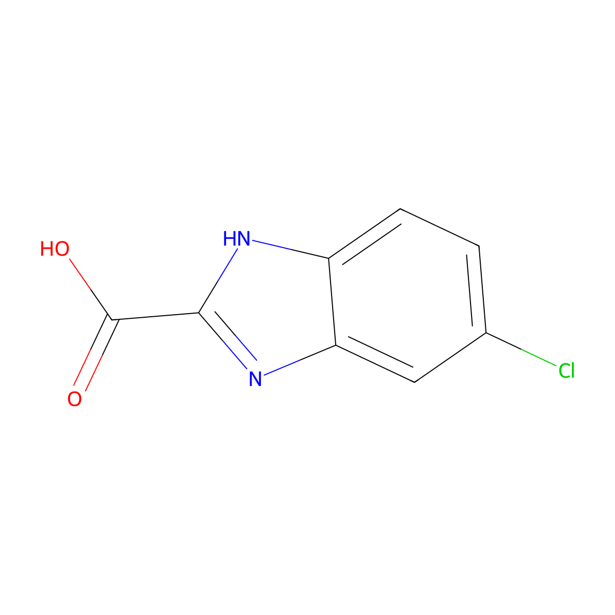 6-Chloro-1H-benzimidazole-2-carboxylic acid molecular structure, CAS 39811-14-8